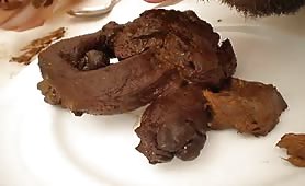 Gay guy eating shit