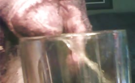 Old guy drinking piss