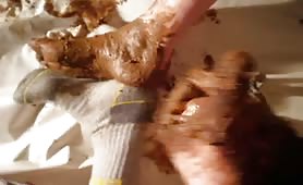 Jerking off with crap