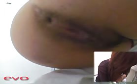 Asian Struggling with her poop