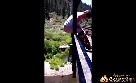 Guy Shits From Bridge