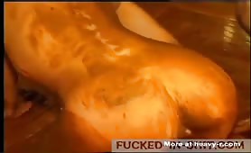 Man spreads shit all over girl's body while she touches herself