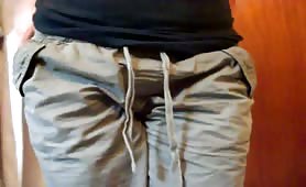 Girl peeing in the toilet
