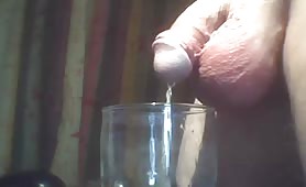 Peeing in the glass and drinking