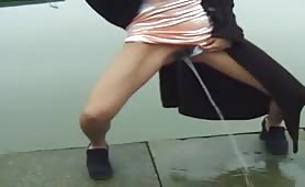 taking a piss near the docks