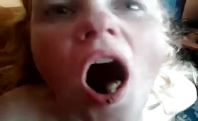 blond teen eating shit from guys butt