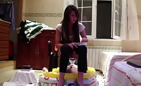 Teen having a shit in slaves mouth hot scat vid