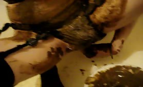 Anal finger stimulation while doing a bit of panty pooping