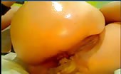 Webcam girl fisting her tight butthole
