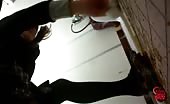 Sexy teen did a real mess in public bathroom