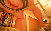 BBW babe shitting big turds on homemade toilet