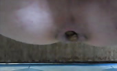 Mature man pooping on white napkin