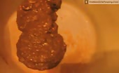 Fat girl shitting a lot in close up