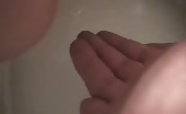 Wife pooping on hushand hands