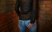 Beautiful blonde in tight blue jeans