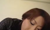 Japanese babe feeds three guys