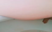 Chubby babe shits a lot in toilet