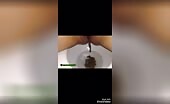 Hairy babe can't stop shitting
