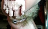 Hairy mature pooping on bedroom floor