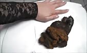 Lots of shit on toilet seat and bathroom floor