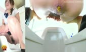 Beautiful secretary caught pooping