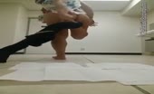 Dark haired teen with long legs
