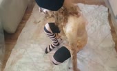 Rubbing fresh shit on entire body