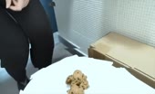 Using saved shit to smear it on her face