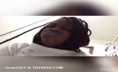 Ebony girl shits over toilet