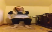 Blonde babe is very constipated