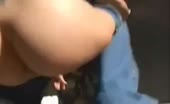 Blonde babe shits outdoor