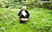 Hot blonde caught shitting outdoor