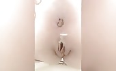 Shaved babe dropped big turd