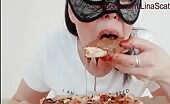 She loves poo topping on her Pizza 
