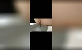 Mature lady poops in the toilet 