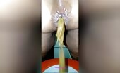 Lovely amateur lady with chubby ass pooping 