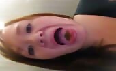 Asian brunette girl loves the taste of her shit 