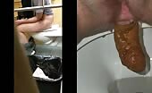 Amateur chick caught pooping big load 
