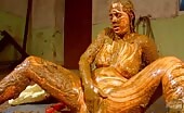 Betty enjoying cowshit all over herself while masturbating 