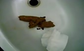 Amateur lady pooping nicely a thick turd 