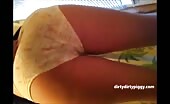 Girl shitting a big load in panty