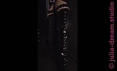 Dominant lady puts a dildo in her ass full of shit