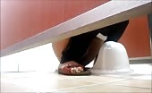 Korean public toilet voyeur gets warm
