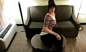 Cute girl farts on hotel table