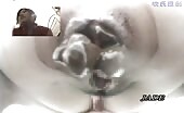 Horny slut pees and shits on a chair