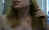 Blonde woman smearing shit on her face