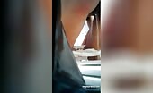 Using a public toilet with hidden cam