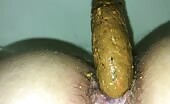 Having a little stress releasing a very long turd