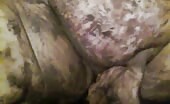 Super size bbw covered and fondled in a lot of turd