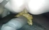 Wife shitting on hubby's cock